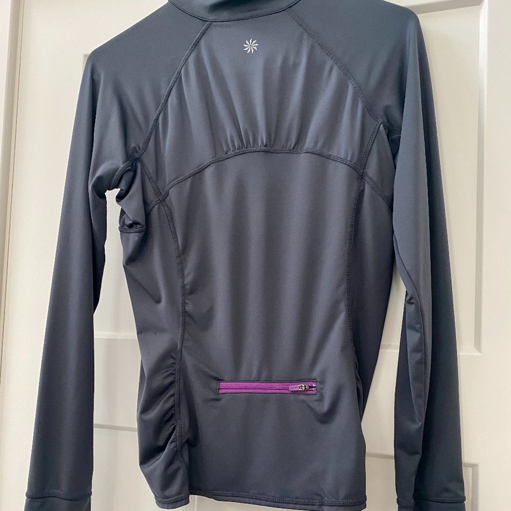 Athleta Gray 1/4 Zip Top Small